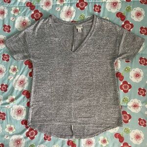 Gray Heathered V-neck Tee size XS